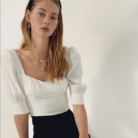 WILFRED Pandora Blouse Espace Peasant Prarie Blouse Cottagecore XXS Aritzia NWT - Picture 1 of 12